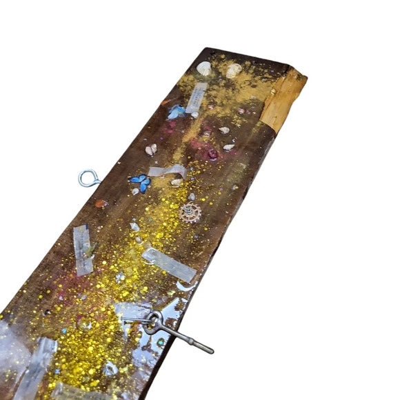 Handmade Skeleton Chinese Paper  Fortunes Key Holder Wood Epoxy Resin Key Holder - Picture 6 of 6